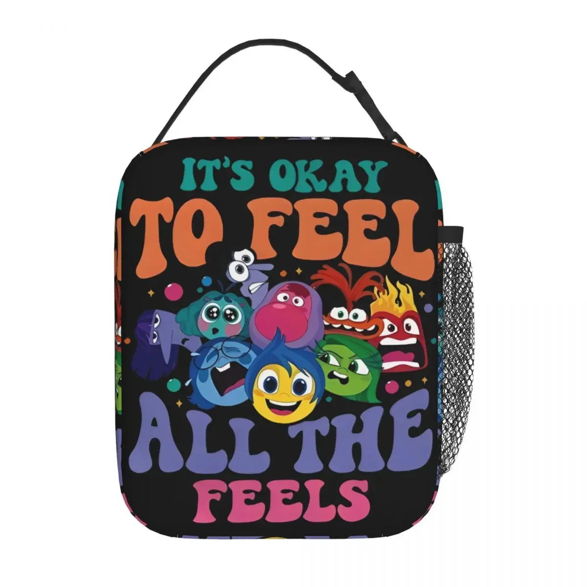 

It's Okay To Feel All The Feels Insulated Lunch Bag Inside Out 2 Character Storage Food Boxes Portable Cooler Thermal Lunch Box