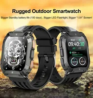 for Ulefone Armor 28 Pro 28 Ultra 30 34 Pro Smart Watch Men Large Battery LED Flashlight Watches Bluetooth Call Sport Smartwatch