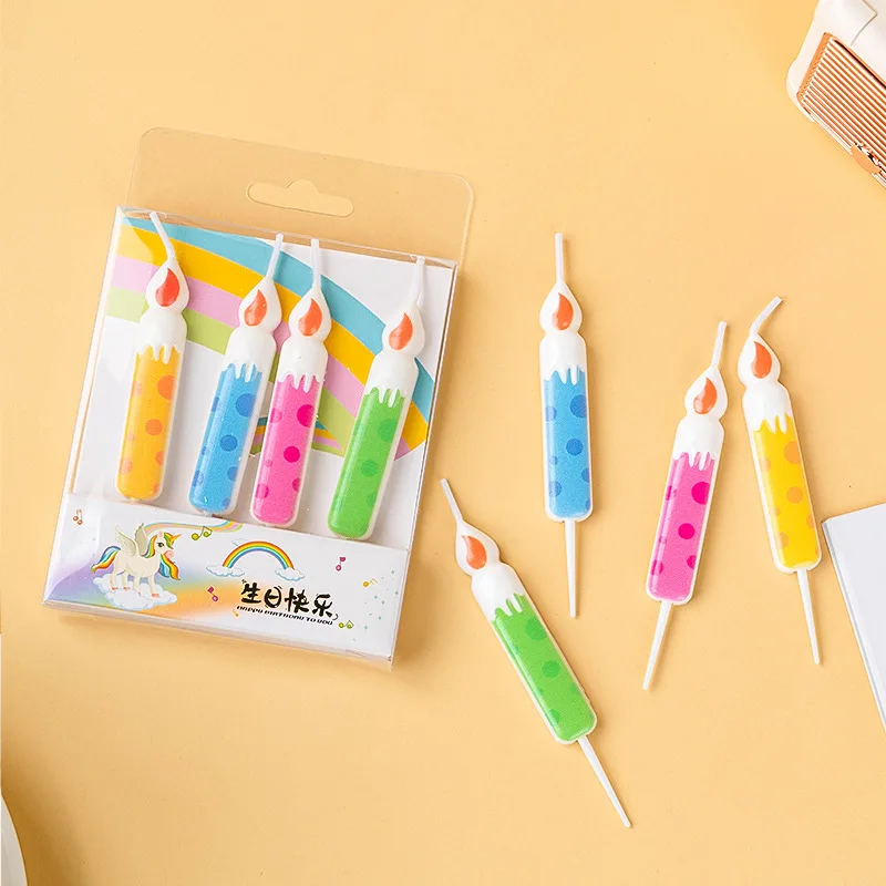Retro Birthday Colorful Four-season Monsoon Flame Candle Cake Dessert Decoration Dessert Baking Party Atmosphere Outfit