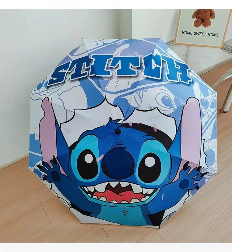 Stitch Sunumbrella Cartoon Lilo & Stitch Umbrella UV Protection 3 Folding Portable Sunshade for Women and Children Gift