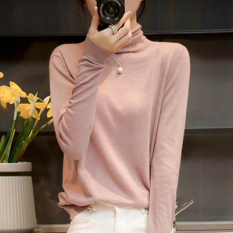 Cashmere sweater Women  Autumn And Winter Cashmere Turtleneck  Inside cashmere Sweaters Pile Up The Collar