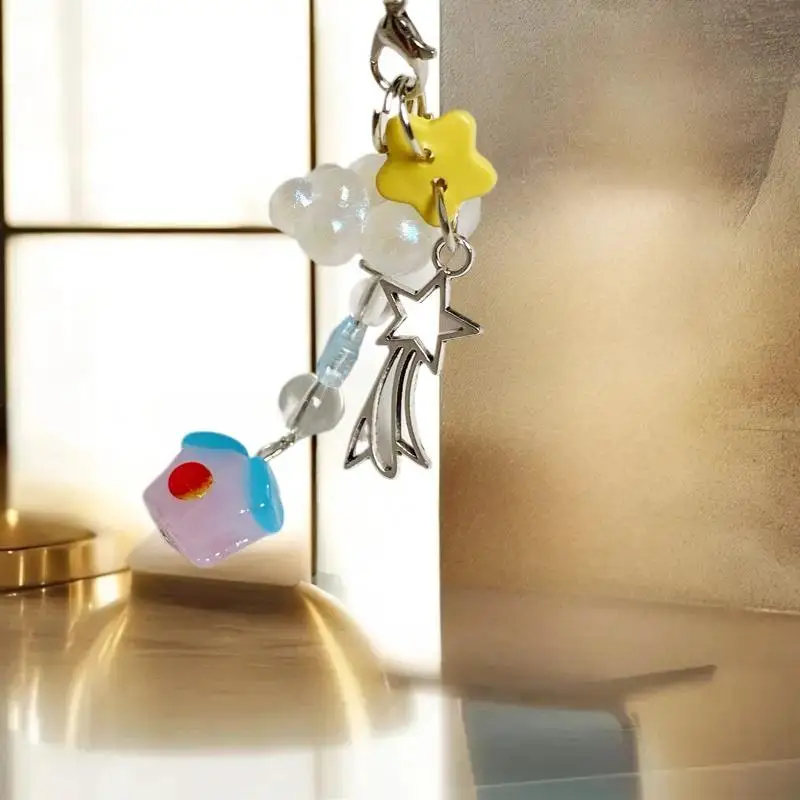 1/2 مجموعة جميلة سحابة المنزل ستارفال المحمول الحبل كيرينغ المعلقات محفظة المتدلية حقيبة الظهر الحلي المفاتيح هدايا احتفالية #2