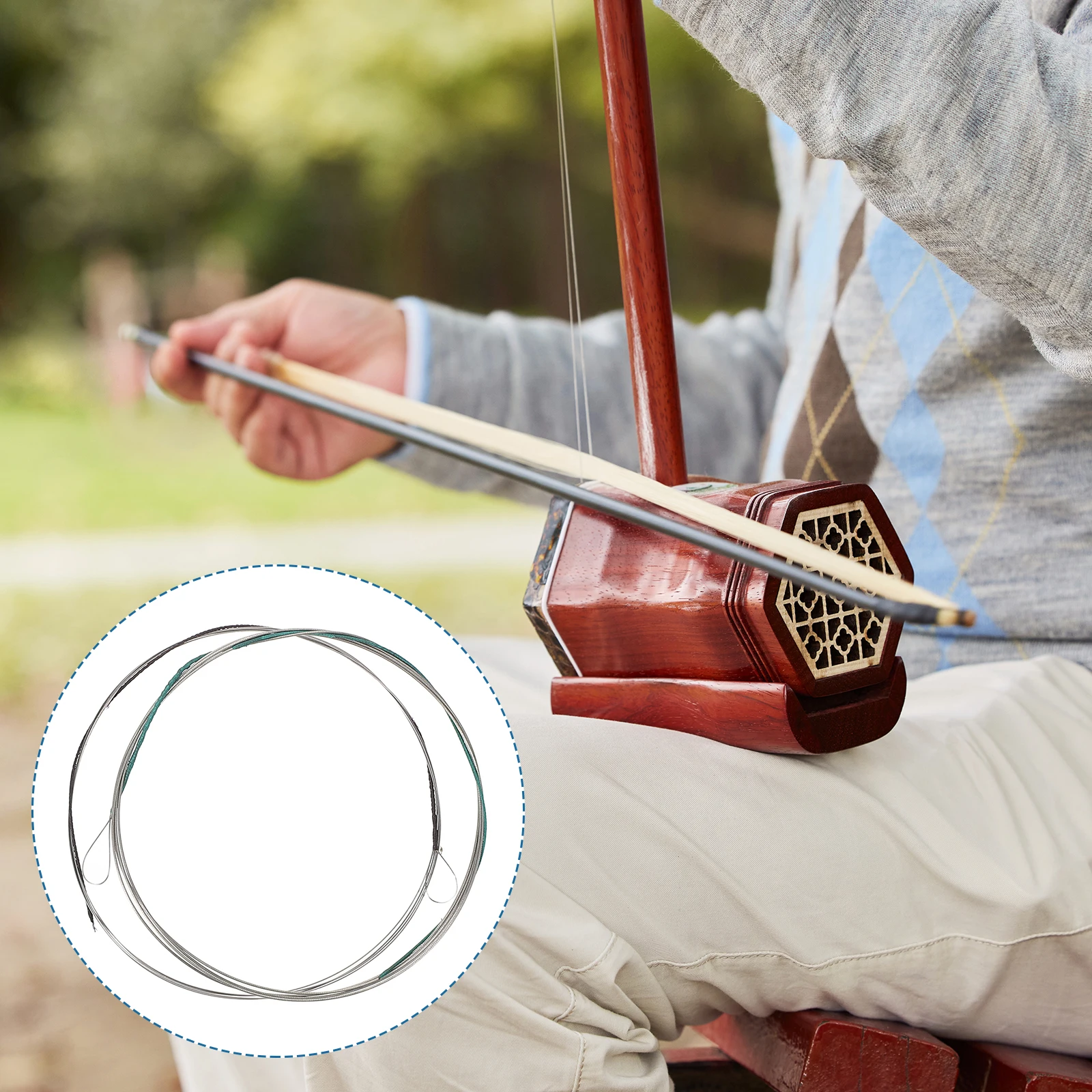 مجموعة سلسلة Erhu أوتار فولاذية رنين كاملة بديلة للملحقات الأجزاء الموسيقية ضبط سريع عالي