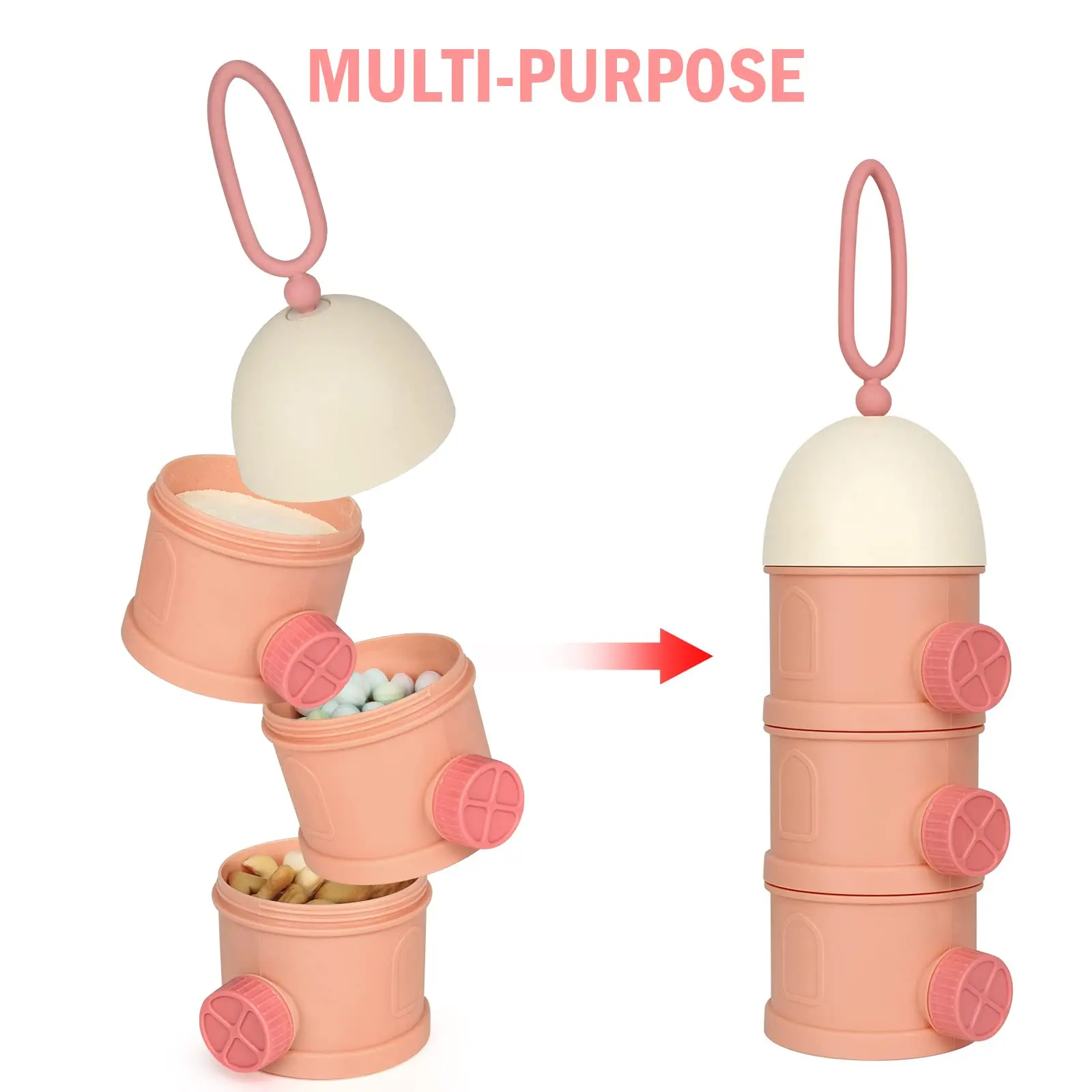 

3/4-layer storage box, independent layered milk powder compartments, food storage box, baby food container suitable for travel