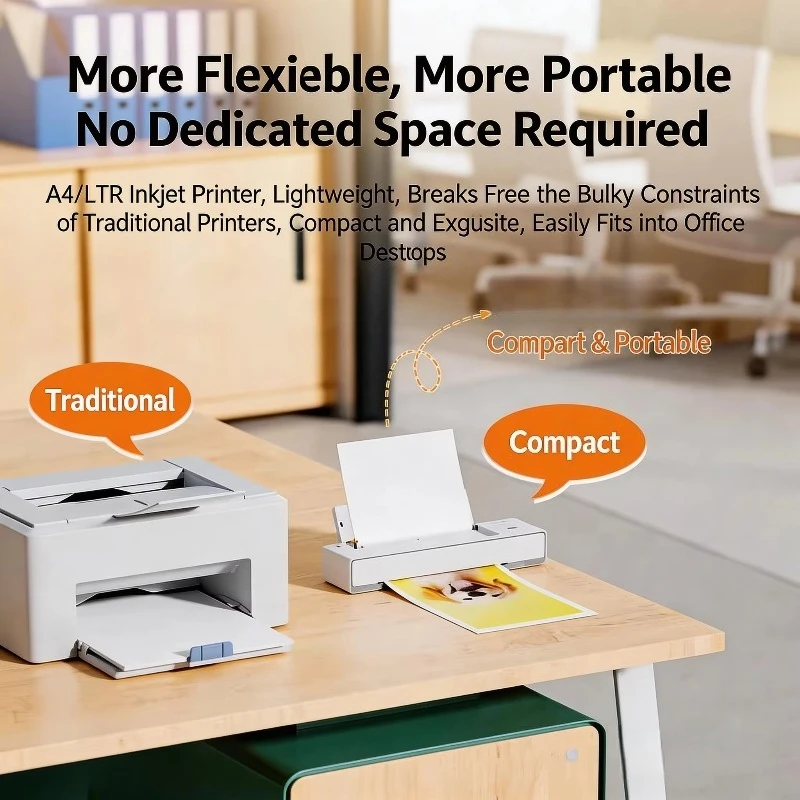 2400*4800dpi High Resolution Color Photo Printer with 4-color Ink, Home Office Printer for Photos and Documents