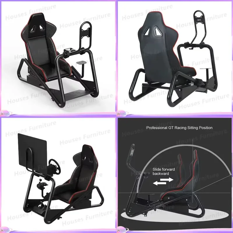 210 Racing Simulator Cockpit Frame with Folding Seat Steering Wheel Stand Bracket for Logitech G29 G920 Thrustmaster PXN