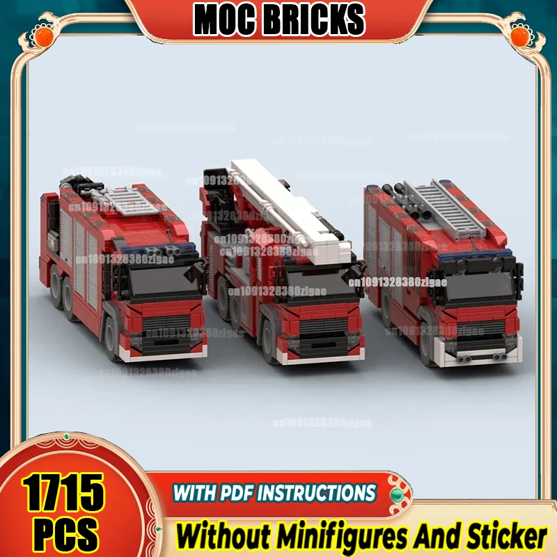 Moc Building Blocks Fryslân Fire Vehicles Pack Technology Modular Bricks Model Toys