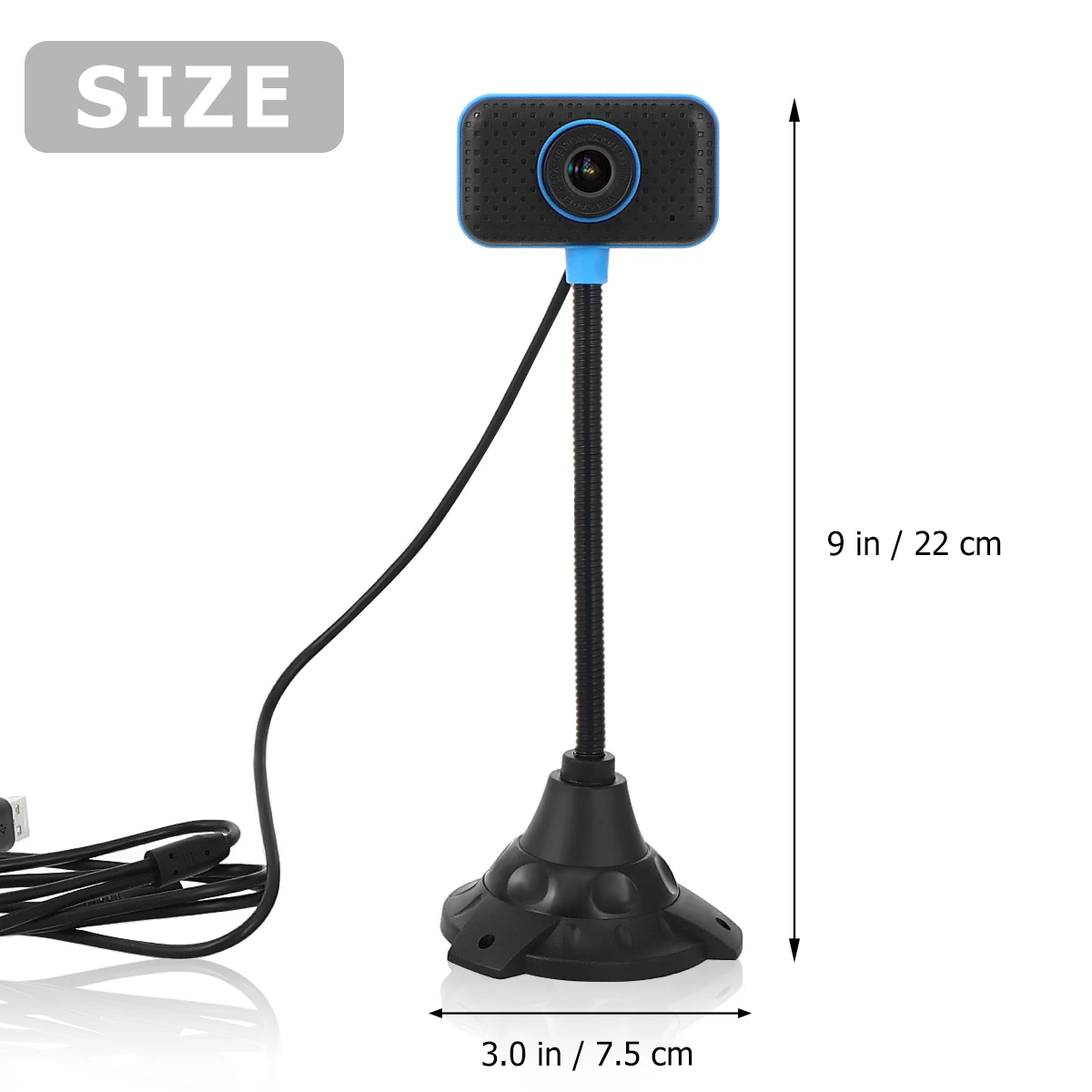 

0.3MP Blue Flexible Tube Design Plug Play Computer Camera Video Conference Computer Cam Online Classes Webcam