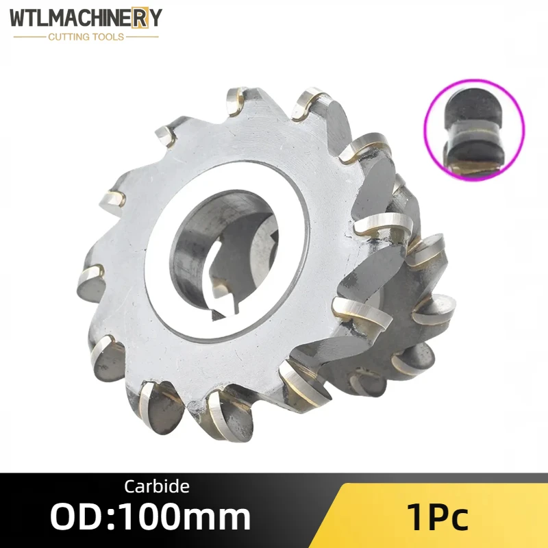 Carbide Arc Milling Cutter U Shape Slot (OD*Arc*ID-Teeth) Unit:mm OD:100mm