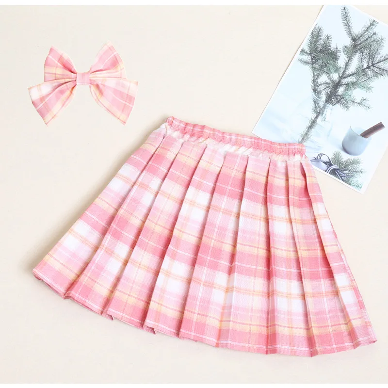 3-12 Jahre Mädchen Karierter Rock College-Stil Kleidung 2026 Frühling Sommer Teenager Kinder Mode JK Gestreifter Plissierter Rock mit Schleife – Detail 4