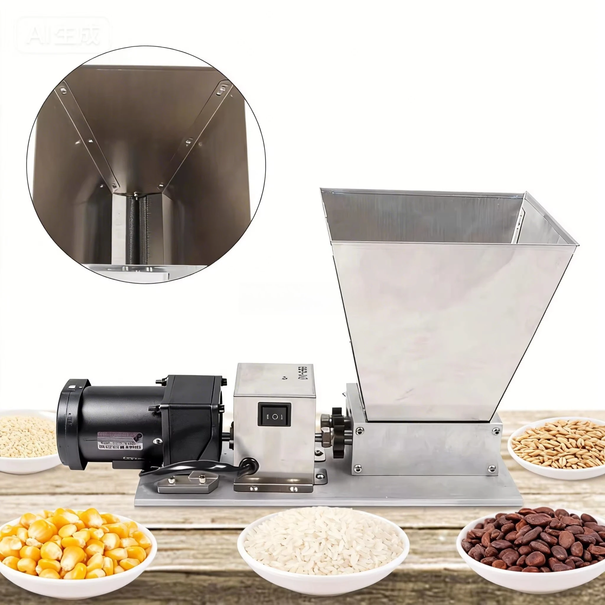 Food Grade , Homemade Grain Grinder, Barley Nut Corn Grinder