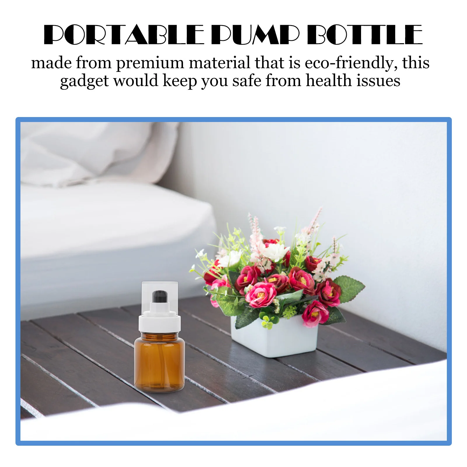 3pcs 60Ml 빈 펌프 병 갈색 휴대용 에센셜 오일 병 리필 용기 여행 크기 자외선 차단