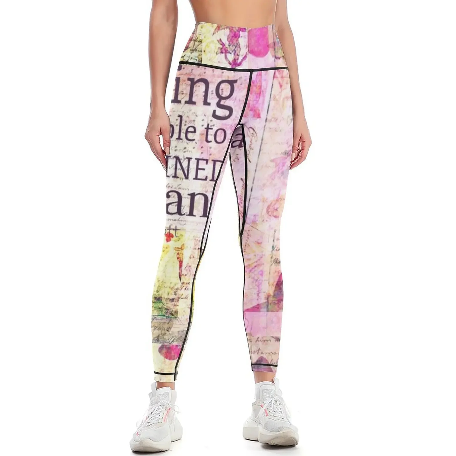 

Louisa May Alcott WOMAN quote Leggings Women's fitness Women's gym high waist sportswear gym Womens Leggings