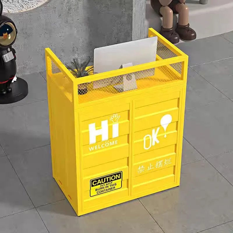 

Industrial style wrought iron creative container welcome desk small counter small reception desk
