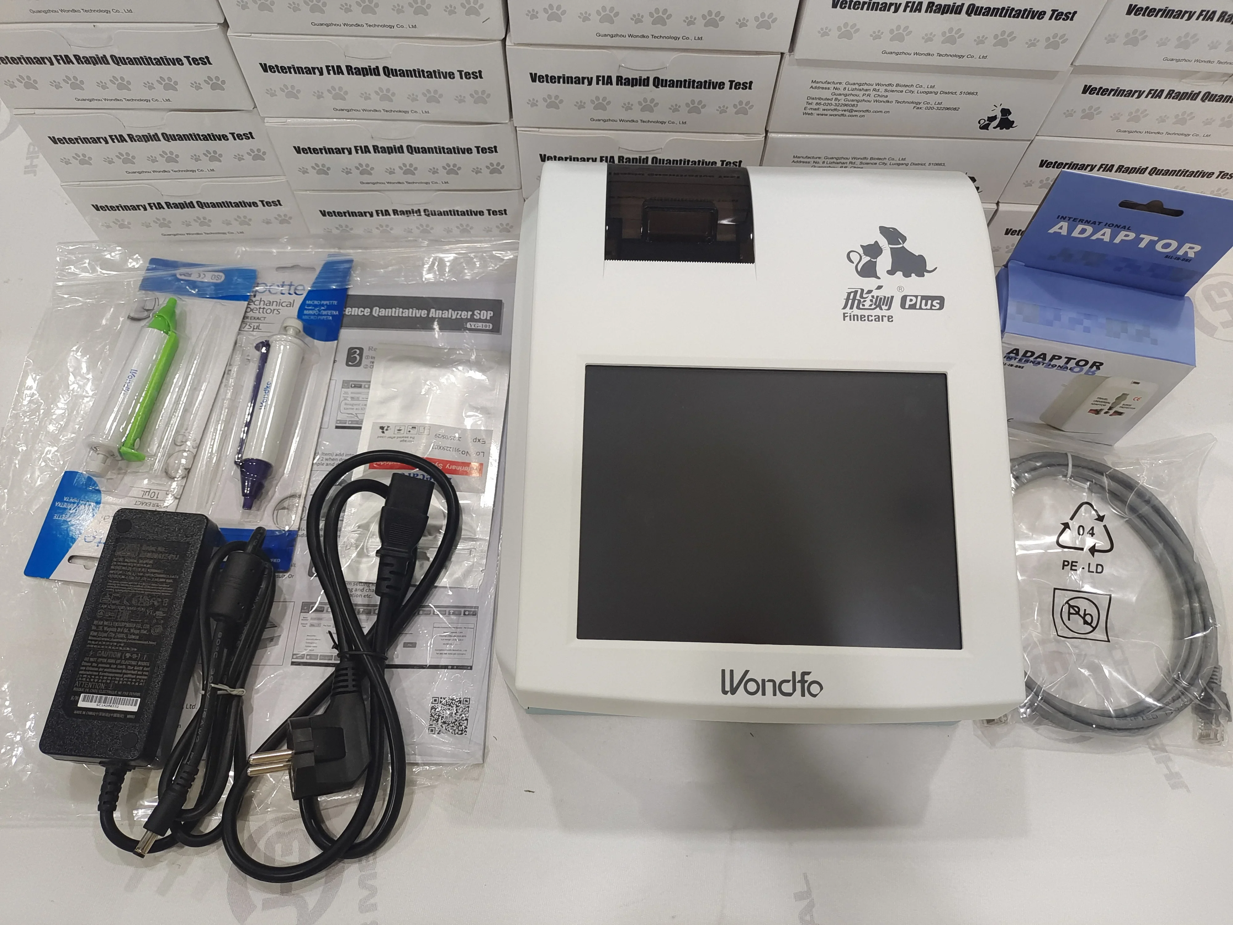 Wondfo Finecare YG-101 Veterinary Immunofluorescence Quantitative Analyzer PLUS VET FIA Canine Prog Test Device