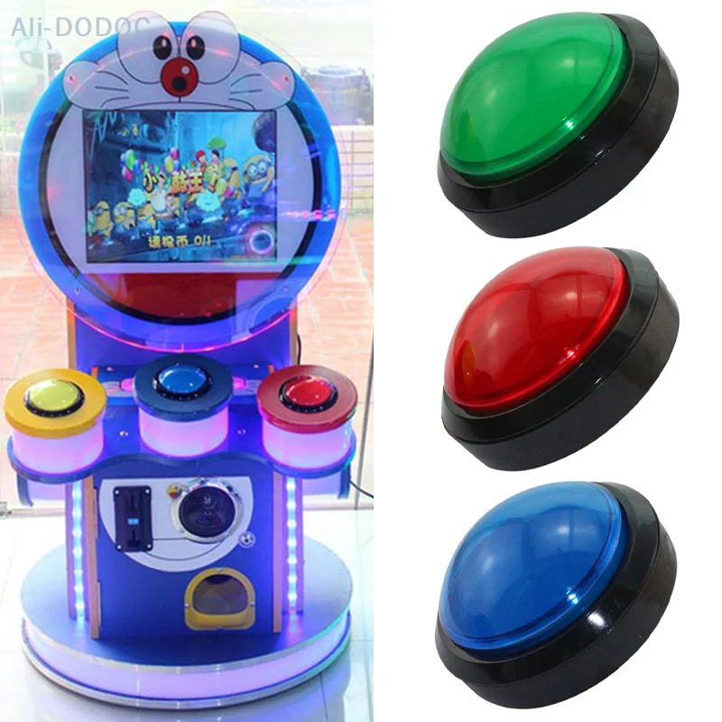 Big Dome Plastic Pushbutton 100mm Arcade Push Button With Led Light Convex Answering Device Switch Keypad Microswitch Game Parts