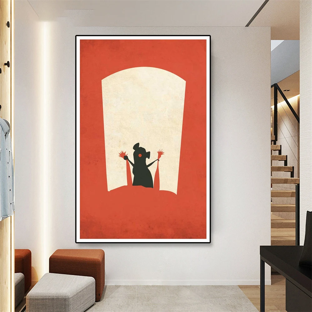 Modern Disney Poster Disney Pixar Movie Poster Ratatouille Abstract Style Cartoon Prints Kids Room Kitchen Decor Canvas Painting