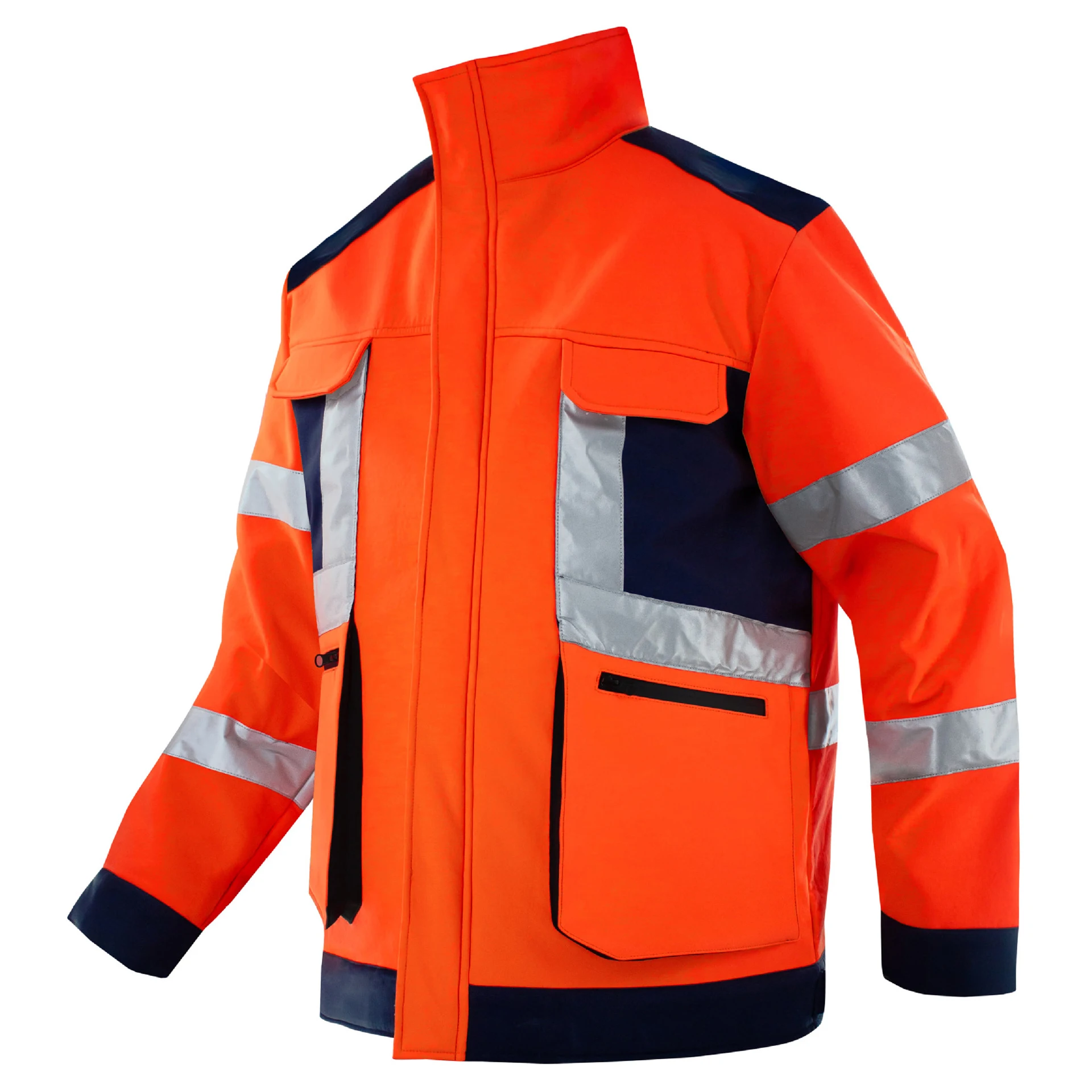 Reflective Jacket Men Work Safety and Pants Set Hi Vis Workwear Fleece High Visibility Men\'s Clothing Winter Autumn