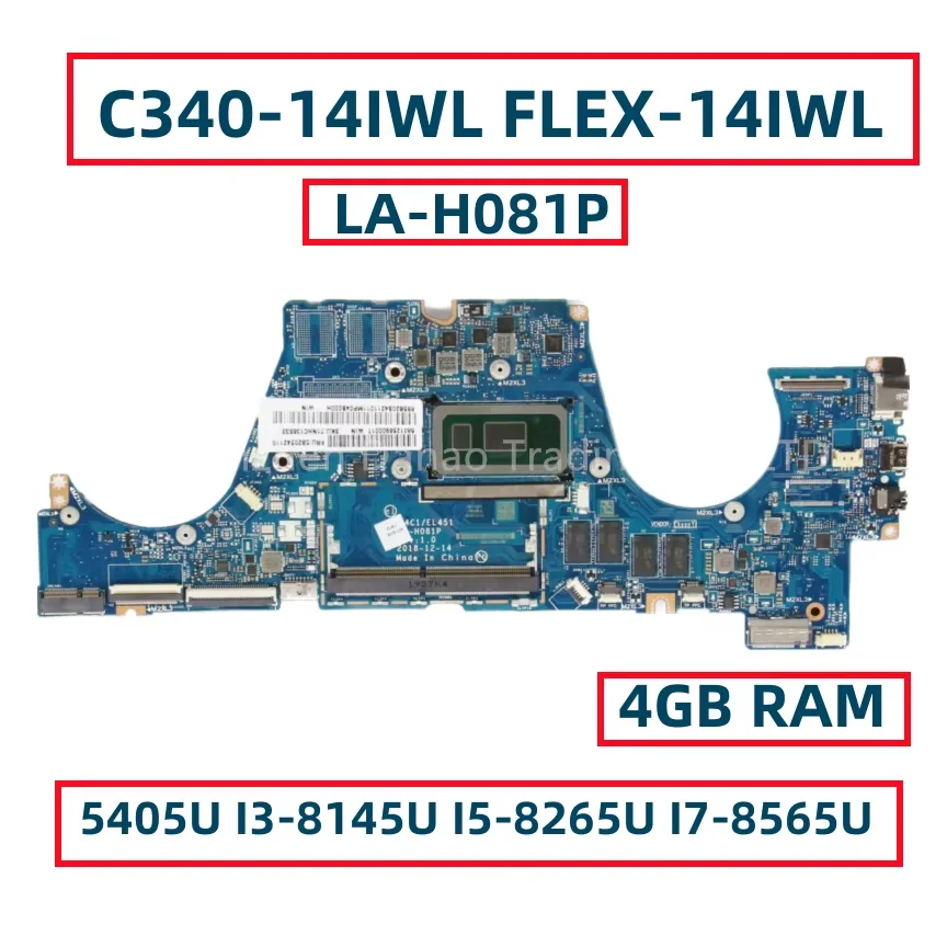 LA-H081P For Lenovo Ideapad S540-14IWL C340-14IWL FLEX-14IWL Laptop Motherboard With 5405U I5-8265U DDR4 0GB/4GB-RAM