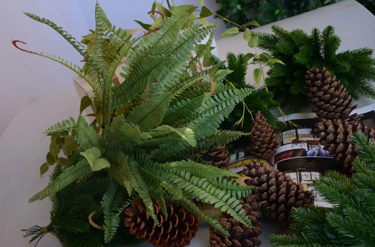 1Pack Fake Christmas Tree Pine Branches Xmas Berries For Christmas Tree DIY Wreath Decorations Noel Table Ornaments Kids Gifts