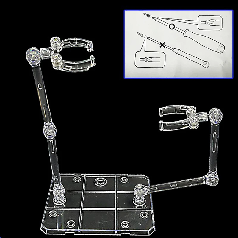 Action Figure Base Suitable Display Stand Bracket For HG RG SD 1/144 Acrylic Double-headed Transparent Bracket