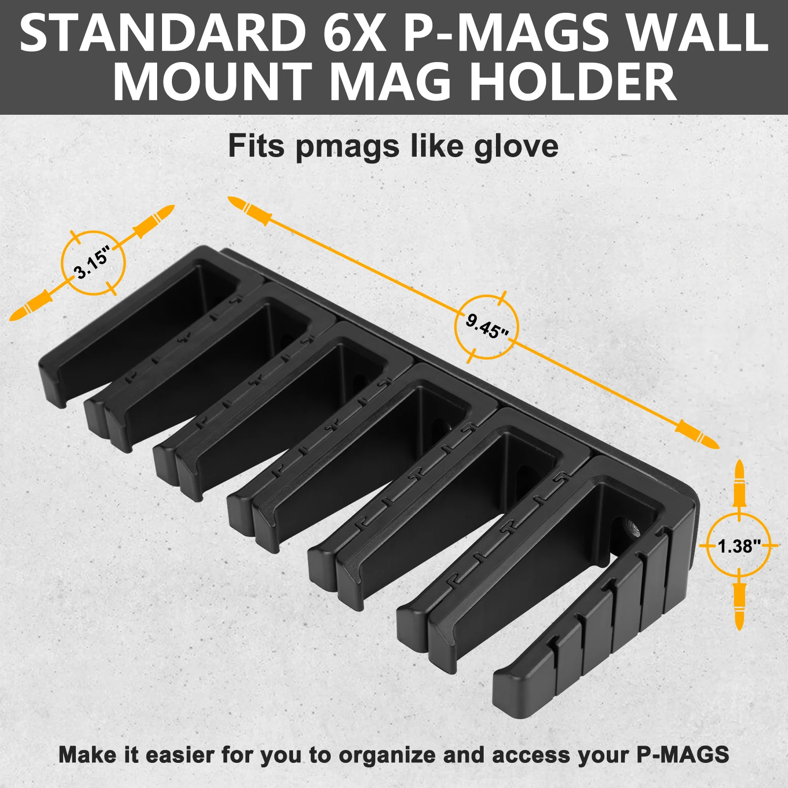 Adoreal แม่เหล็ก ABS 6 มาตรฐาน AR Rack Wall Mount AR MAG สําหรับ 5.56 .223 นิตยสาร Wall นิตยสารแม่เหล็ก AR MAG Organizer
