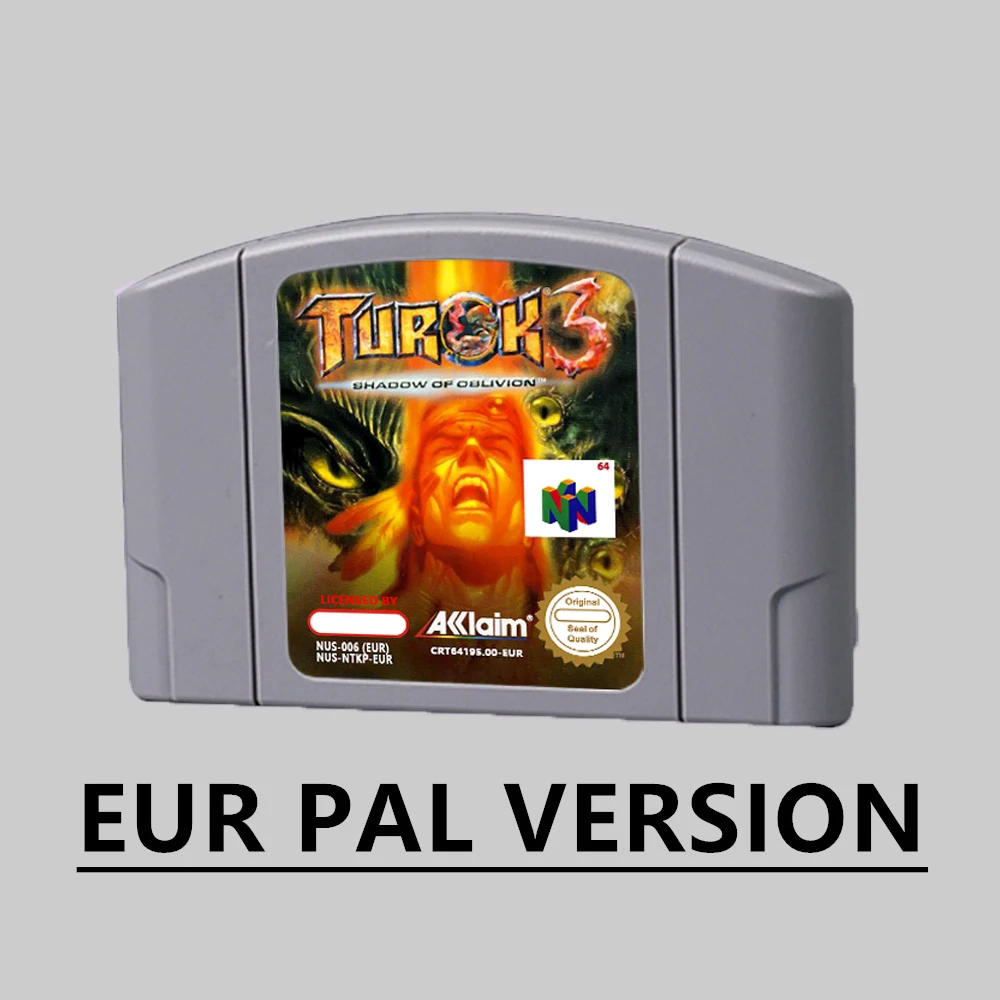 Turok 3 Shadow of Oblivion for 64 Bit Game Cartridge N64 EUR Version PAL Format Card