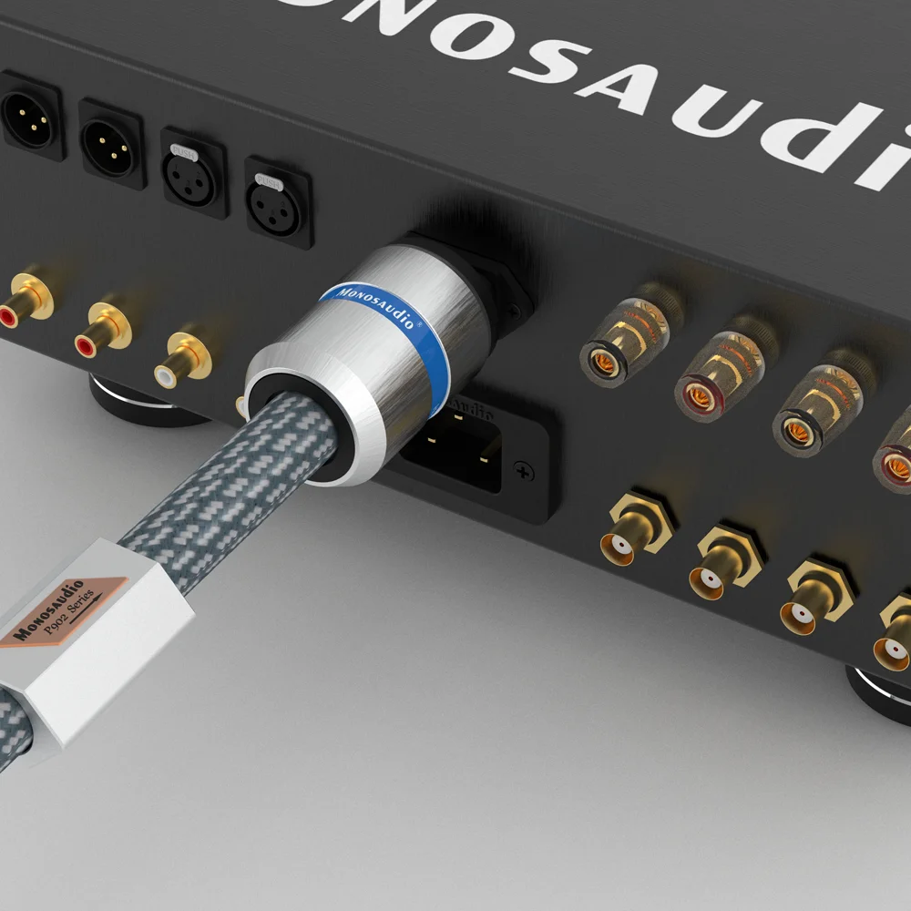 wysokiej klasy Monosaudio P902 OFC miedziany kabel zasilający Schuko przedłużacz HIFI 5.5Sq 10AWG przewód zasilający wersja ue/usa C15 wtyczka żeńska