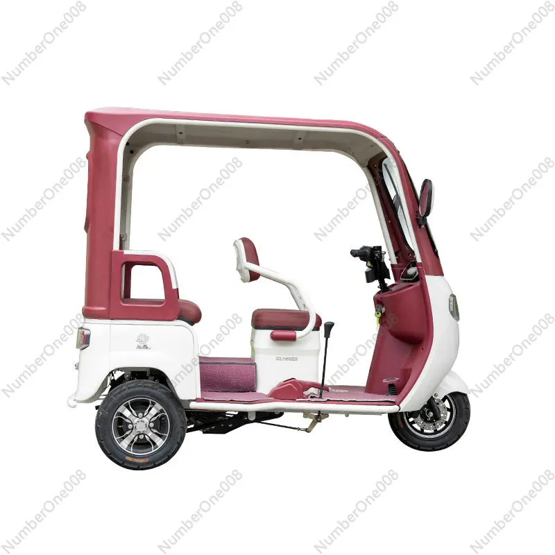 Canopy Trike, Family Leisure Three-Wheeler with Roof, Small Commuter Cargo Tricycle