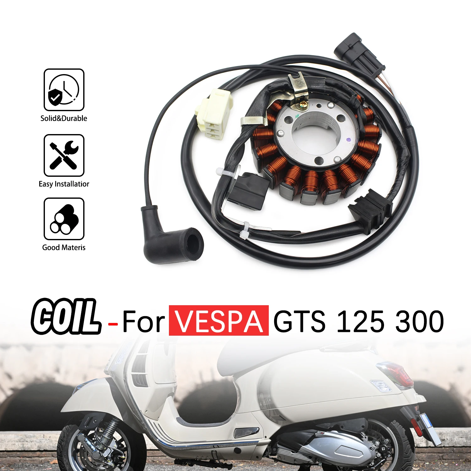 

Magneto Alternator Stator Coil Magneto Stator For VESPA GTS 125 300 MP3 IE TOURING 300
