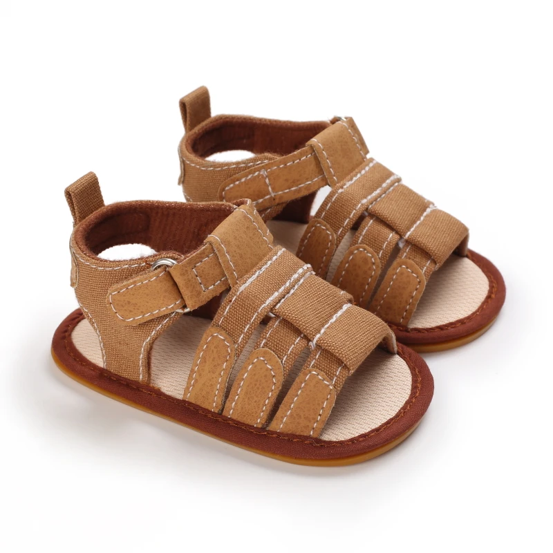 Infant Baby Pre-walker Shoes 0-18 Months, Woven Sandals with Adjustable Strap, Soft Comfy for Boys