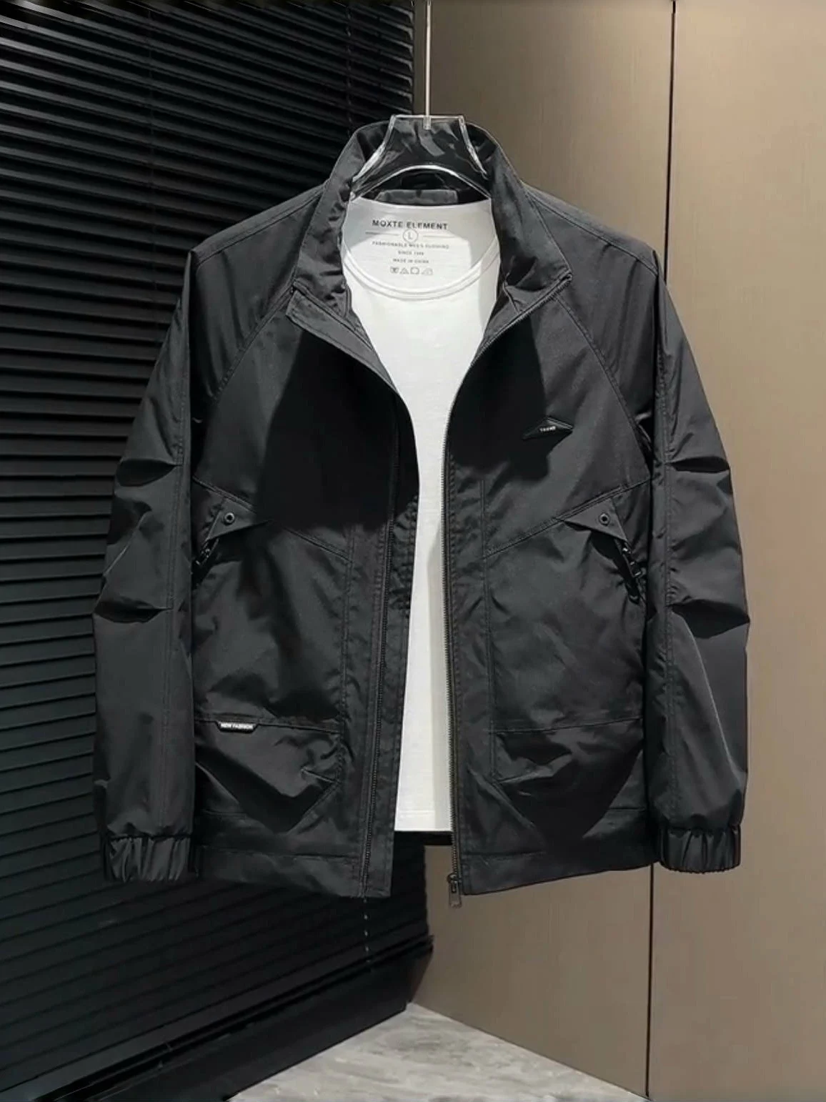 

Faionable Pure Color American Sle Youth Весна Осень Джарет с воротником-стойкой Мужская модная универсальная куртка высокого класса