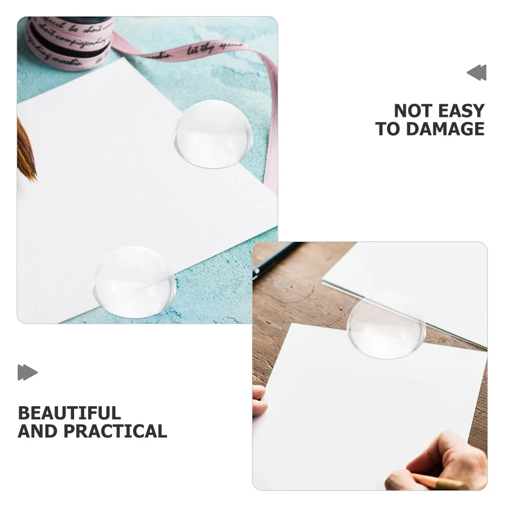 ตุ้มถ่วงกระดาษทรงโดม 2 ชิ้น ทำจากแก้วใส ขอบเรียบ ใช้สำหรับงานเขียนพู่กัน ตุ้มถ่วงกระดาษสำหรับงานตัดเย็บ ตุ้มถ่วงสำหรับตัดผ้า