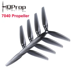 4PCS HQProp 7X4X3 7040 7inch 3 blade/tri-blade 7040 Propeller Light Grey (2CW+2CCW) Poly Carbonate for FPV RC Drone DIY Parts