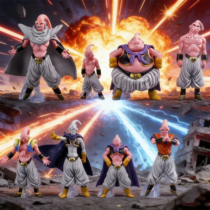 Dragon Ball Majin Buu Cartoon Cute Figure Model Kawaii 2D Mini Figure Toy Desktop Ornament Toy Animation Peripheral Wholesale