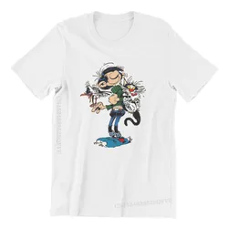 Gaston Lagaffe Comics Cotton TShirts The Twins Of Gambler Personalize Homme Men T Shirts Funny Tshirt Tshirt Clothing Oversized