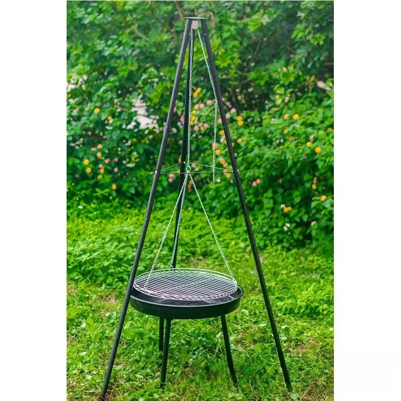 

Barbecue Oven Barbecue Rack Outdoor Tripod Barbecue Oven Camping BBQ Bonfire Stove Hanging Stove