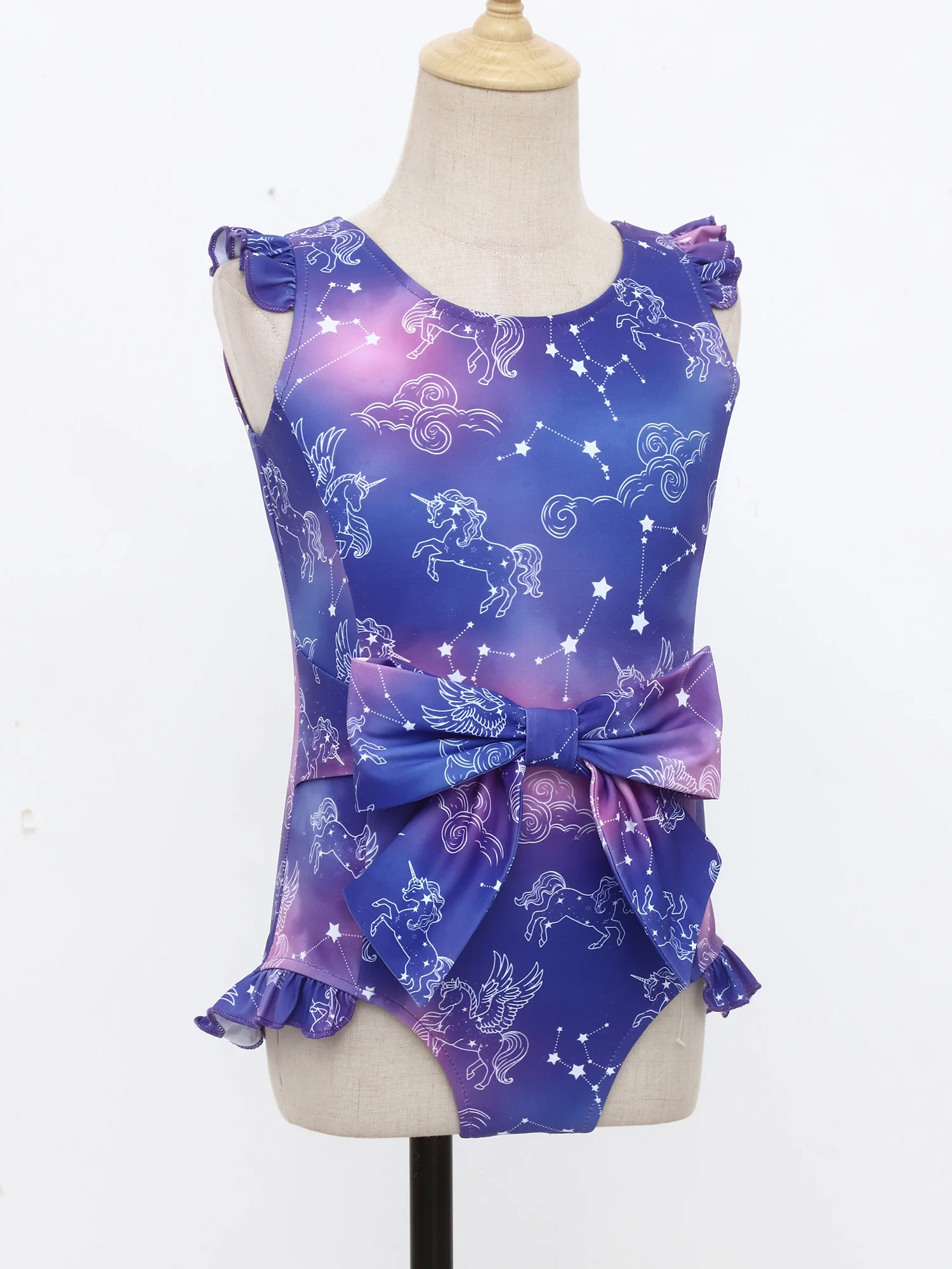 

Kids Flying Sleeve Swimsuits Swimming Suits Printed Leotard Bathing Suit for Girls Bodysuit Swimwear Beach Wear Summer Beachwear