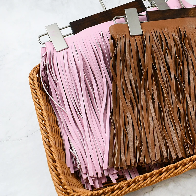 

2Meters 10-30cm PU Leather Tassel Clothing Trimming Lace 3mm Wide Decorative Tassels Curtain Laces Fabric DIY Sewing Accessories