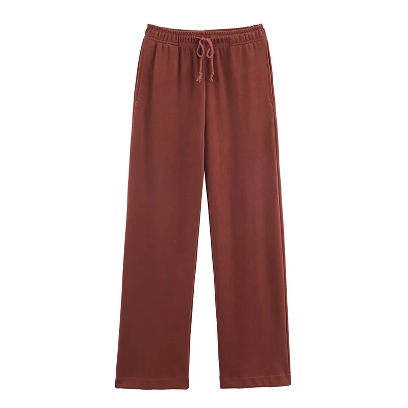 

Новые женские мягкие прямые брюки с регулируемым эластичным шнурком на талии, осенне-зимние женские повседневные спортивные штаны