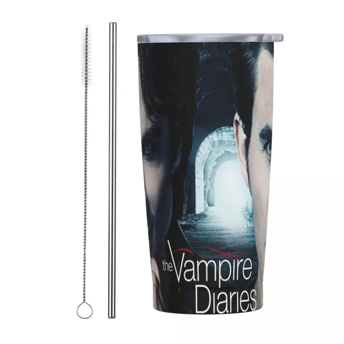 The Vampire Diaries Tumbler Vacuum Insulated Damon Salvatore Stefan Salvator Thermal Cup Stainless Steel Car Mugs Water Bottle