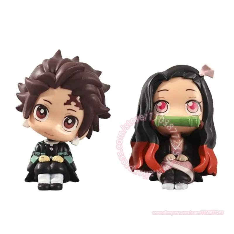 Demon Slayer: Kimetsu No Yaiba Hand Model Q Version Sitting Position Tanjirou Nezuko Children's Toy Decoration Anime Peripheral