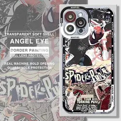 Marvel Spider Man Punk  Phone Case for Apple iPhone 13 12 Mini 8 Plus XS X 7 14 Pro Max 11 Pro SE 15 Pro XR Cover