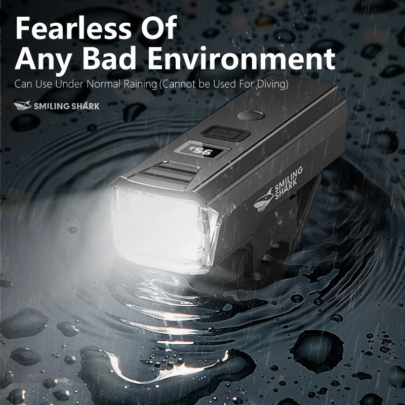 Bike Front Light USB-C Rechargeable for Night Riding, 1500mAh 4-8H Runtime, 4 Modes IPX4 Waterproof Cycling Light, High Brightness Beam with Battery Display,  Auto Sensor for MTB/Road/Mountain Bikes‌