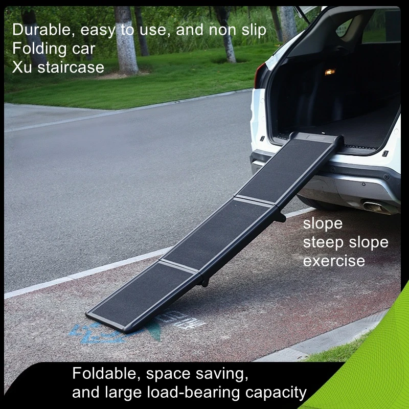 Anti-Slip Folding Pet Stairs for Cars: Dog Stairs, Ramp, and Car Ladder for Large Dogs