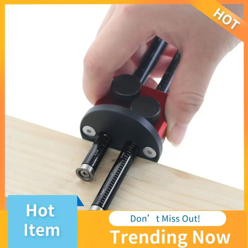 

CMHI-Double Head Wheel Marking Gauge Parallel Line Drawing Tool Woodworking Marking Scriber Ruler W/Graduated Inch&Mm Scale