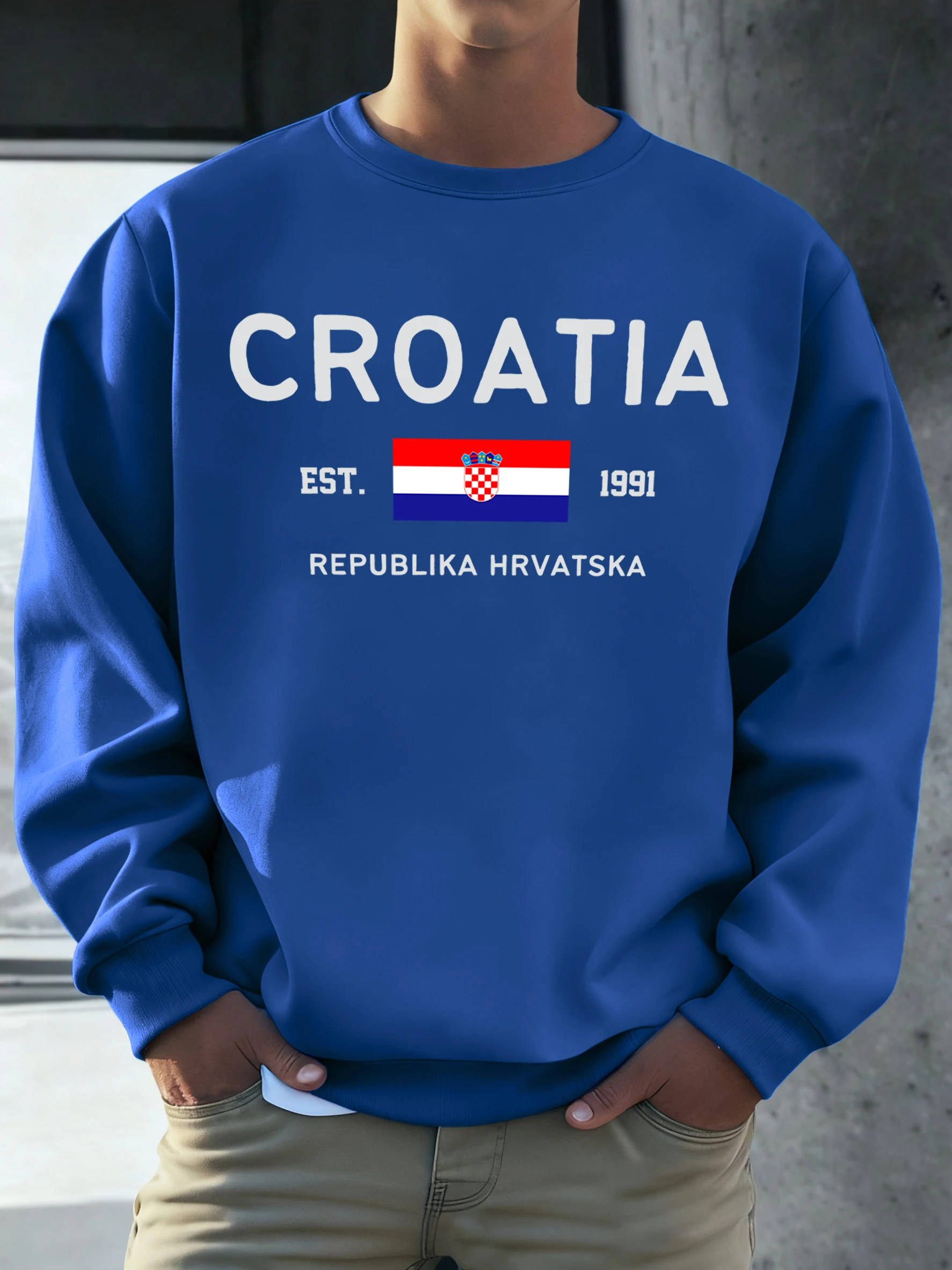 كرواتيا جمهورية Hrvatska العلم البلوزات الملونة الرجال الخريف ملابس رياضية فضفاضة محب لينة البلوز موضة الهيب هوب الملابس #1