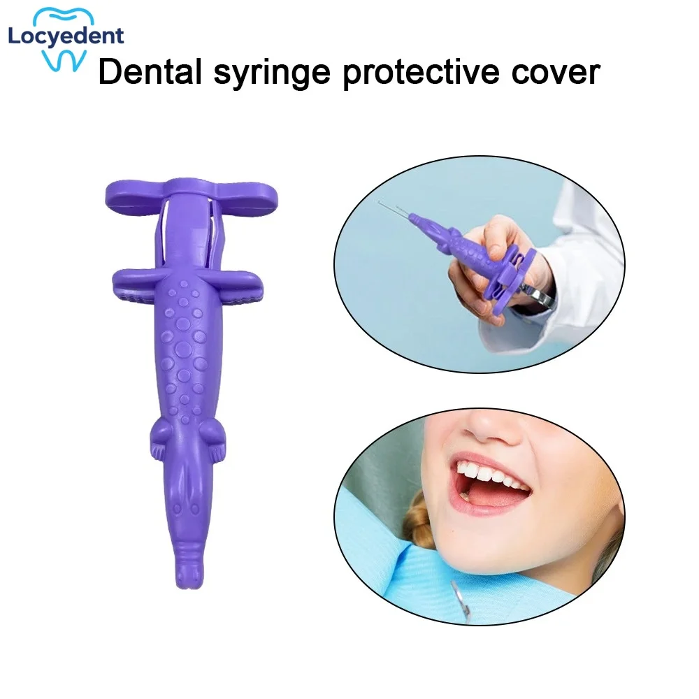 5PC Crocodile Shaped Reusable Dental Syringe Sleeves Dentistry Protective Covers Surgical Injector Tool for Dentist Instrument