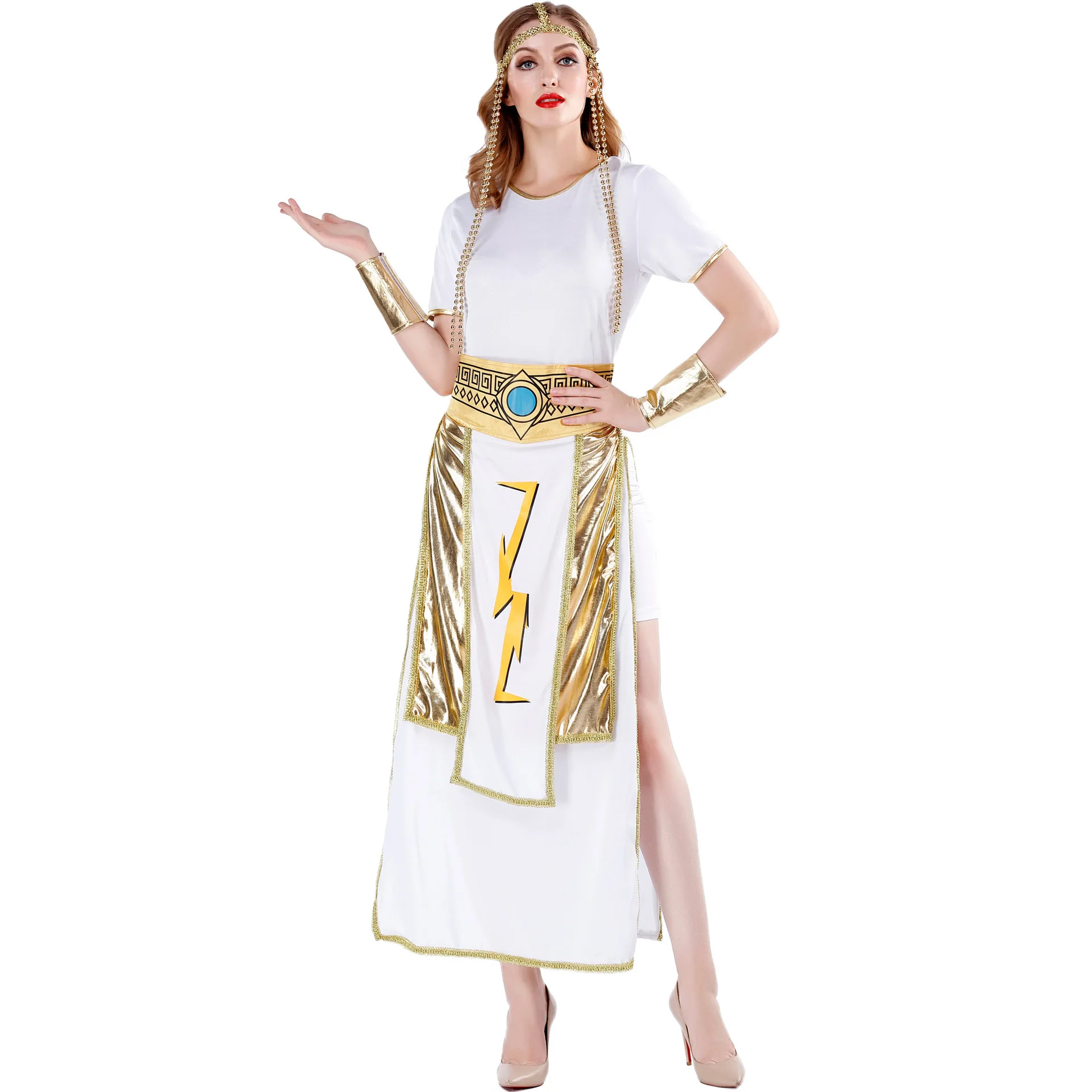 

4 Pcs Stage Play Costumes Halloween Costumes Ancient Greek Wonder Woman Cleopatra Costume Adult Female Cosplay