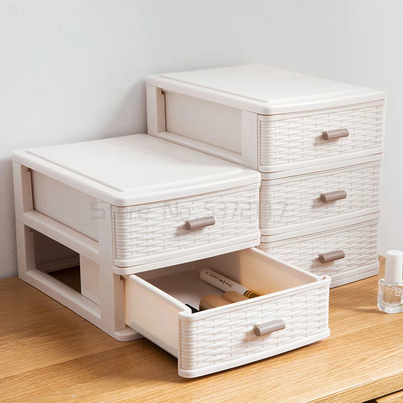 Multi-layer Japanese Rattan Storage Box Bedroom Small Things Storage Box Study Living Room Drawer Desktop Storage Box